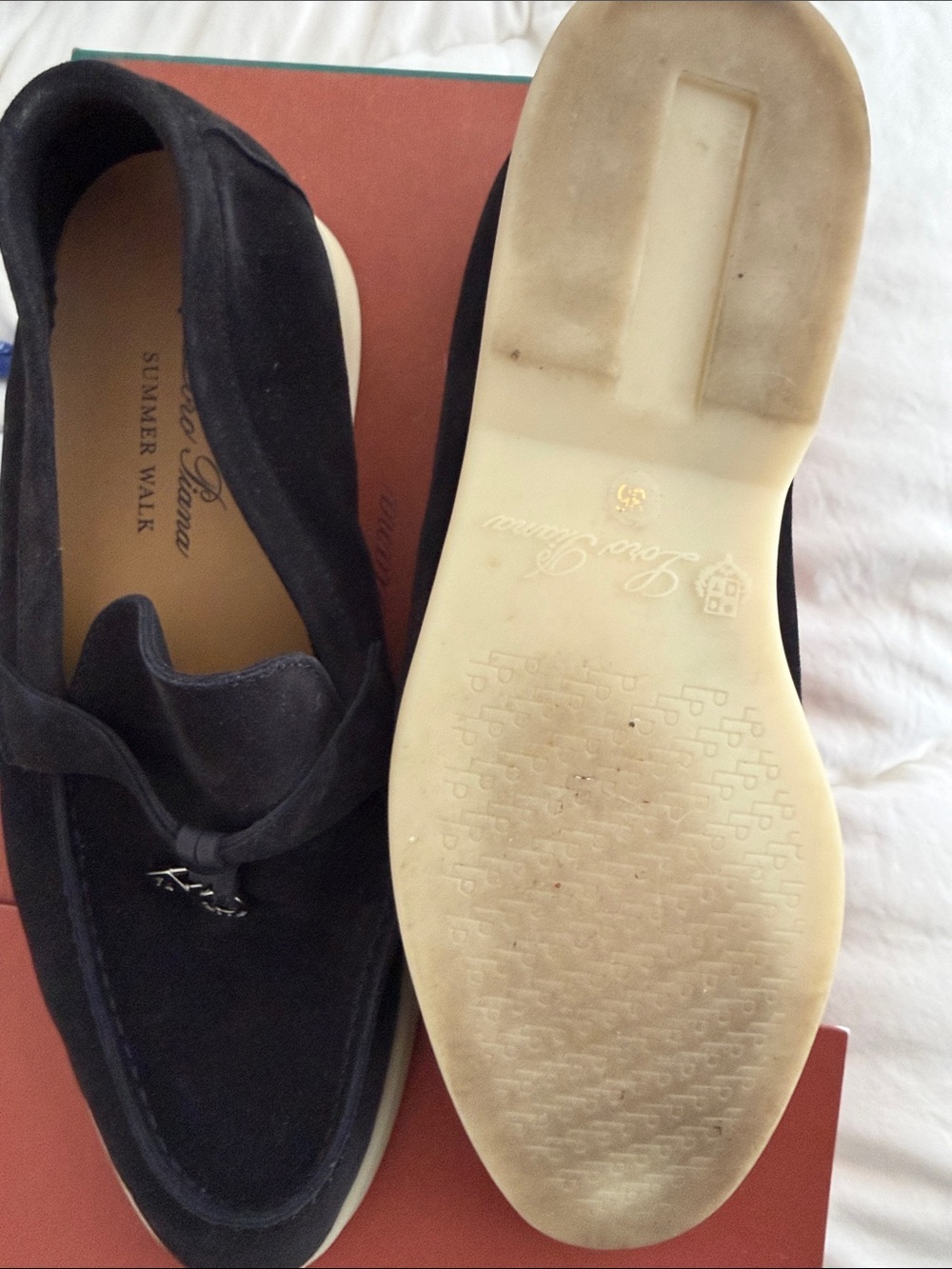 Loro Piana Black Suede Tassel Loafers with Cream Sole - Picture 4 of 5